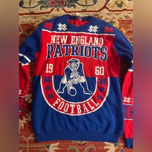 NFL New England Patriots Red and Blue Crewneck Sweater